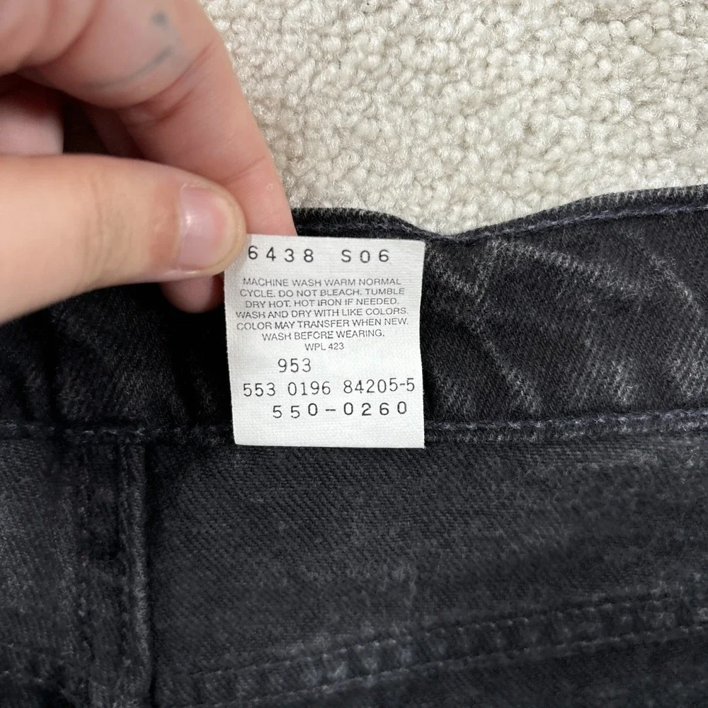 VTG 90's Levis 550 Jeans Relaxed Fit Black Mens 36x30 Denim USA (actual 33.5x29)